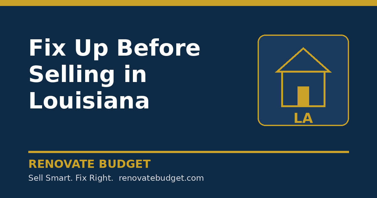 Fix Up Before Selling in Louisiana: As-Is vs After-Fix Net