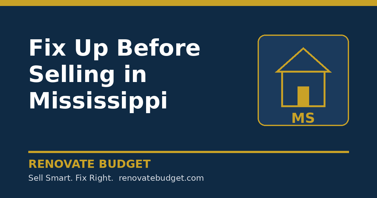 Fix Up Before Selling in Mississippi: As-Is vs After-Fix Net