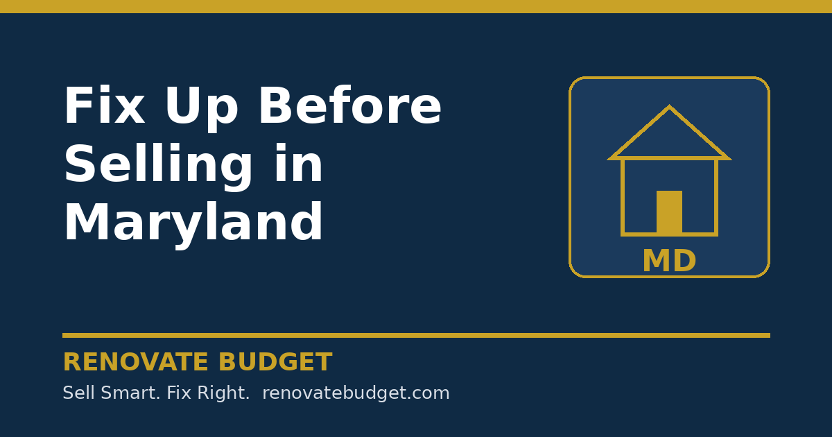 Fix Up Before Selling in Maryland: As-Is vs After-Fix Net