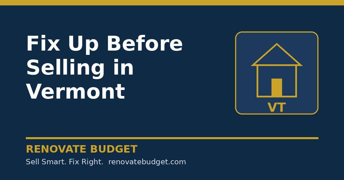 Fix Up Before Selling in Vermont: As-Is vs After-Fix Net