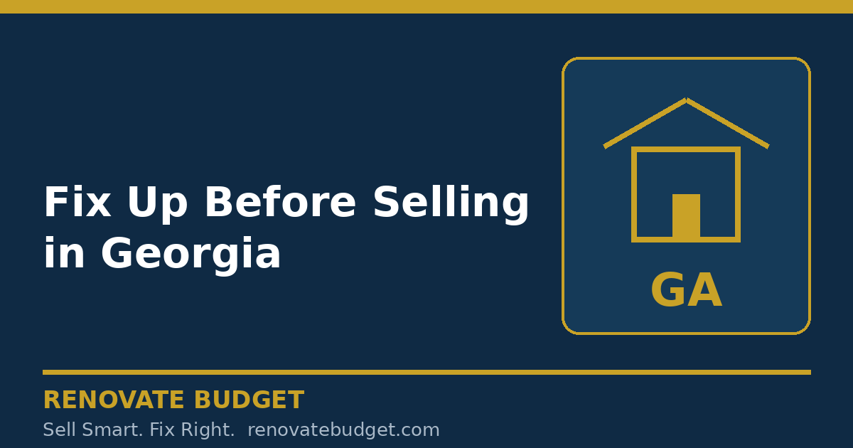 Fix Up Before Selling in Georgia: As-Is vs After-Fix Net