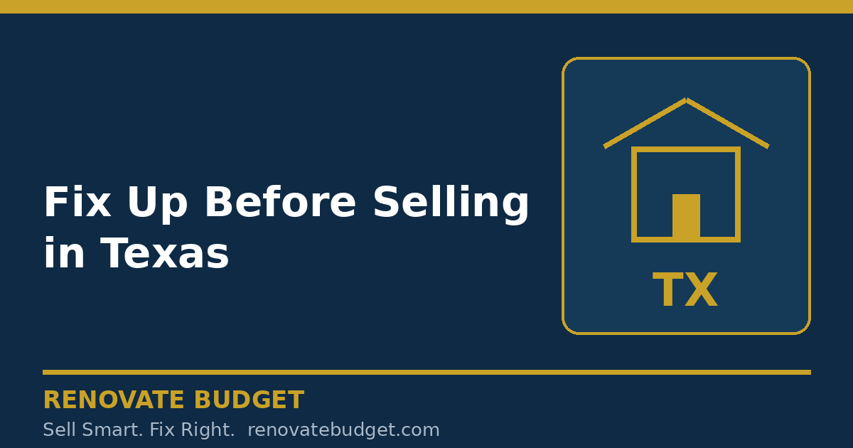 Fix Up Before Selling in Texas: As-Is vs After-Fix Net